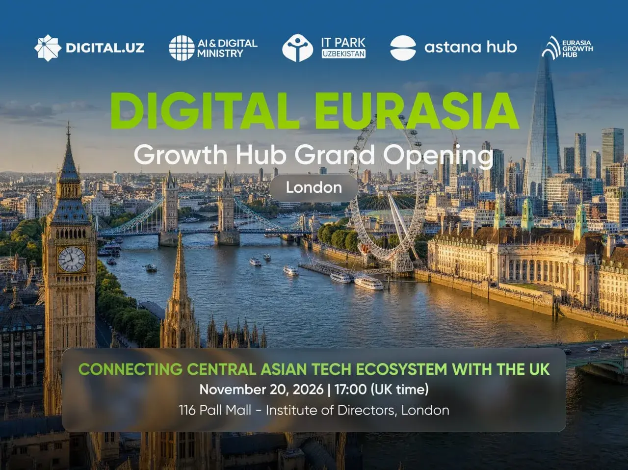 🇰🇿🇺🇿 Digital Eurasia: инвесторы, дистрибьюторы и IT-компании Европы знакомятся с 10 стартапами из Узбекистана и Казахстана в Лондоне